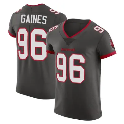Men's Elite Greg Gaines Tampa Bay Buccaneers Pewter Alternate Vapor Jersey