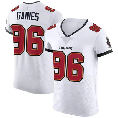 Men's Elite Greg Gaines Tampa Bay Buccaneers White Vapor Jersey