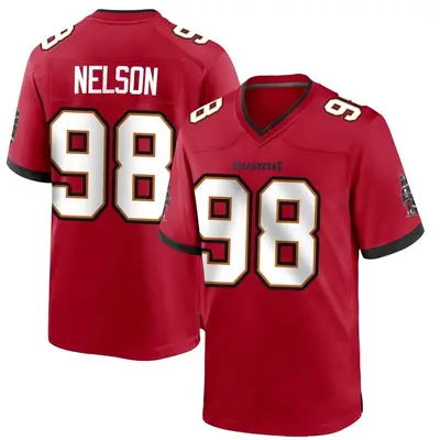 Men's Game Anthony Nelson Tampa Bay Buccaneers Red Team Color Jersey