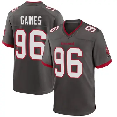 Men's Game Greg Gaines Tampa Bay Buccaneers Pewter Alternate Jersey