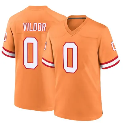 Men's Game Kindle Vildor Tampa Bay Buccaneers Orange Throwback Jersey