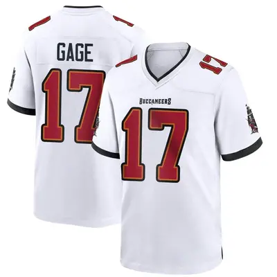 Men's Game Russell Gage Tampa Bay Buccaneers White Jersey