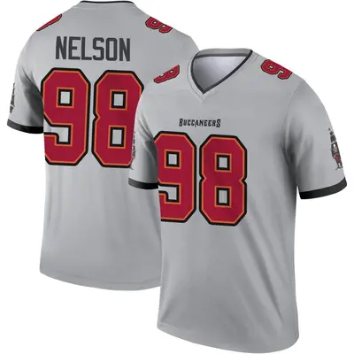 Men's Legend Anthony Nelson Tampa Bay Buccaneers Gray Inverted Jersey