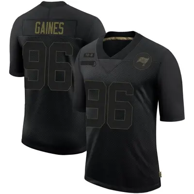Men's Limited Greg Gaines Tampa Bay Buccaneers Black 2020 Salute To Service Jersey