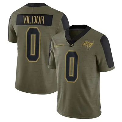 Men's Limited Kindle Vildor Tampa Bay Buccaneers Olive 2021 Salute To Service Jersey