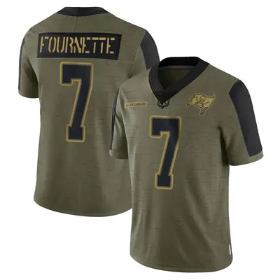 Men's Limited Leonard Fournette Tampa Bay Buccaneers Olive 2021 Salute To Service Jersey
