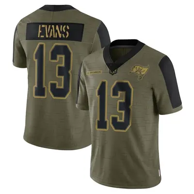 Men's Limited Mike Evans Tampa Bay Buccaneers Olive 2021 Salute To Service Jersey