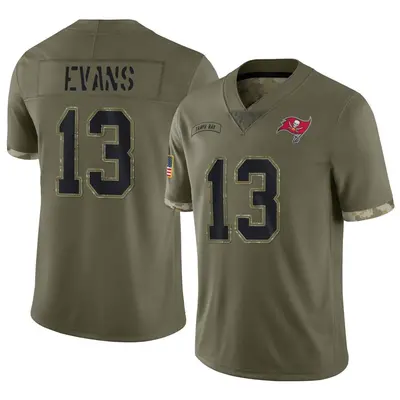 Men's Limited Mike Evans Tampa Bay Buccaneers Olive 2022 Salute To Service Jersey