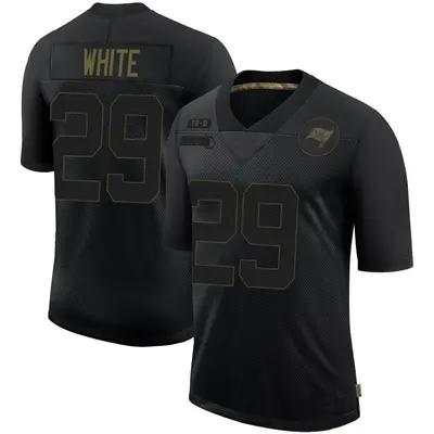 Men's Limited Rachaad White Tampa Bay Buccaneers Black 2020 Salute To Service Jersey