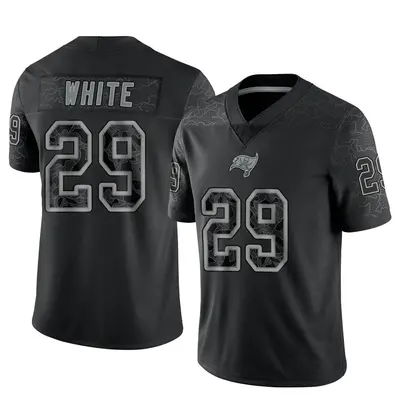 Men's Limited Rachaad White Tampa Bay Buccaneers Black Reflective Jersey
