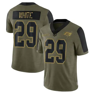 Men's Limited Rachaad White Tampa Bay Buccaneers Olive 2021 Salute To Service Jersey