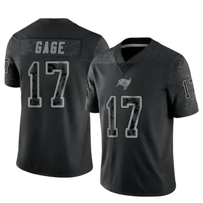 Men's Limited Russell Gage Tampa Bay Buccaneers Black Reflective Jersey