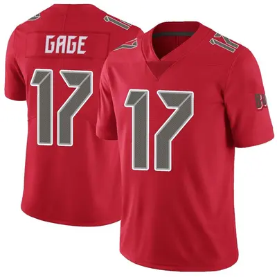Men's Limited Russell Gage Tampa Bay Buccaneers Red Color Rush Jersey