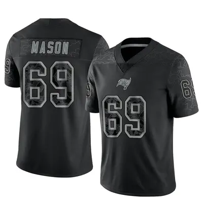 Men's Limited Shaq Mason Tampa Bay Buccaneers Black Reflective Jersey