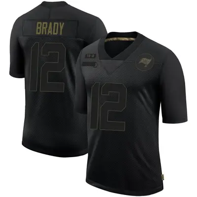 Men's Limited Tom Brady Tampa Bay Buccaneers Black 2020 Salute To Service Jersey