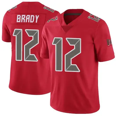 Men's Limited Tom Brady Tampa Bay Buccaneers Red Color Rush Jersey