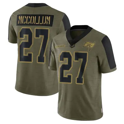 Men's Limited Zyon McCollum Tampa Bay Buccaneers Olive 2021 Salute To Service Jersey