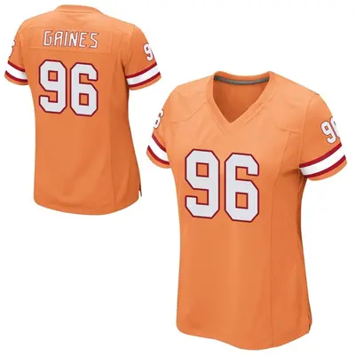 Women's Game Greg Gaines Tampa Bay Buccaneers Orange Alternate Jersey