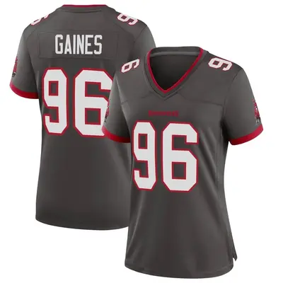 Women's Game Greg Gaines Tampa Bay Buccaneers Pewter Alternate Jersey