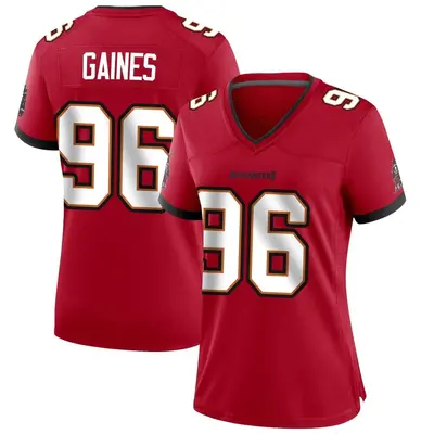Women's Game Greg Gaines Tampa Bay Buccaneers Red Team Color Jersey