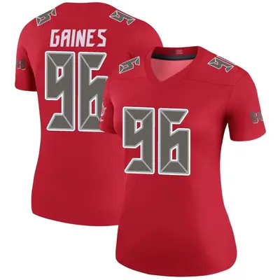 Women's Legend Greg Gaines Tampa Bay Buccaneers Red Color Rush Jersey