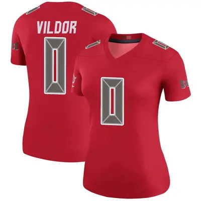 Women's Legend Kindle Vildor Tampa Bay Buccaneers Red Color Rush Jersey