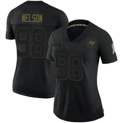 Women's Limited Anthony Nelson Tampa Bay Buccaneers Black 2020 Salute To Service Jersey
