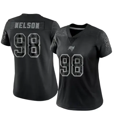 Women's Limited Anthony Nelson Tampa Bay Buccaneers Black Reflective Jersey