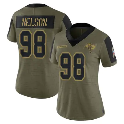 Women's Limited Anthony Nelson Tampa Bay Buccaneers Olive 2021 Salute To Service Jersey