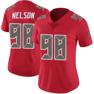 Women's Limited Anthony Nelson Tampa Bay Buccaneers Red Color Rush Jersey