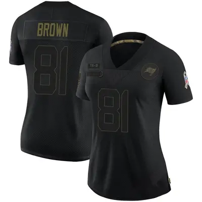 Women's Limited Antonio Brown Tampa Bay Buccaneers Black 2020 Salute To Service Jersey