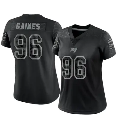 Women's Limited Greg Gaines Tampa Bay Buccaneers Black Reflective Jersey