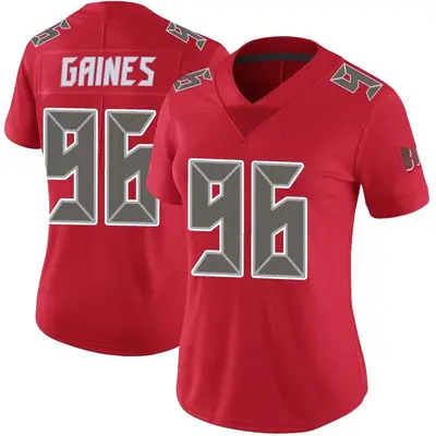 Women's Limited Greg Gaines Tampa Bay Buccaneers Red Color Rush Jersey