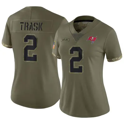 Women's Limited Kyle Trask Tampa Bay Buccaneers Olive 2022 Salute To Service Jersey