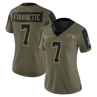 Women's Limited Leonard Fournette Tampa Bay Buccaneers Olive 2021 Salute To Service Jersey