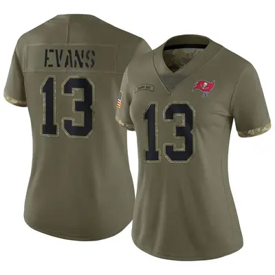 Women's Limited Mike Evans Tampa Bay Buccaneers Olive 2022 Salute To Service Jersey