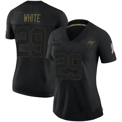 Women's Limited Rachaad White Tampa Bay Buccaneers Black 2020 Salute To Service Jersey