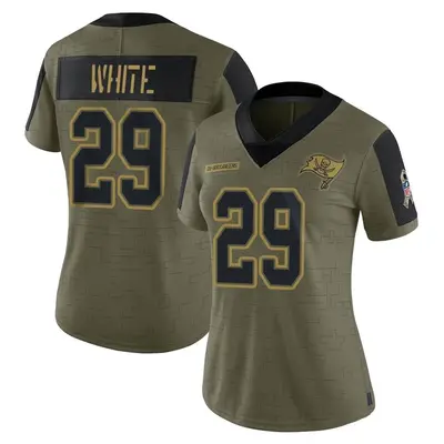 Women's Limited Rachaad White Tampa Bay Buccaneers Olive 2021 Salute To Service Jersey