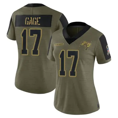 Women's Limited Russell Gage Tampa Bay Buccaneers Olive 2021 Salute To Service Jersey