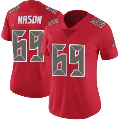 Women's Limited Shaq Mason Tampa Bay Buccaneers Red Color Rush Jersey