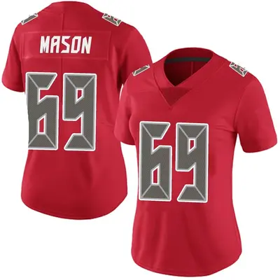 Women's Limited Shaq Mason Tampa Bay Buccaneers Red Team Color Vapor Untouchable Jersey