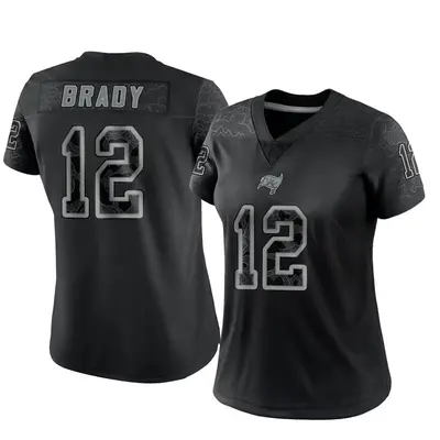 Women's Limited Tom Brady Tampa Bay Buccaneers Black Reflective Jersey