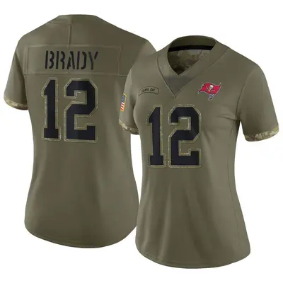 Women's Limited Tom Brady Tampa Bay Buccaneers Olive 2022 Salute To Service Jersey
