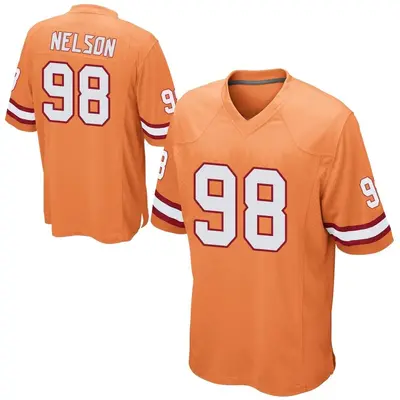 Youth Game Anthony Nelson Tampa Bay Buccaneers Orange Alternate Jersey