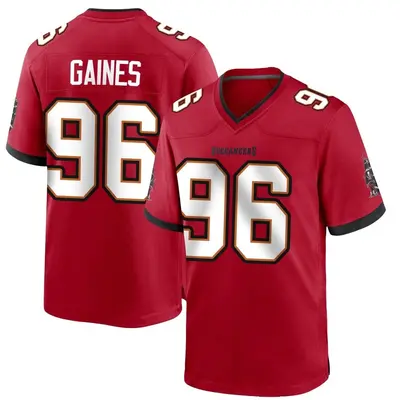 Youth Game Greg Gaines Tampa Bay Buccaneers Red Team Color Jersey