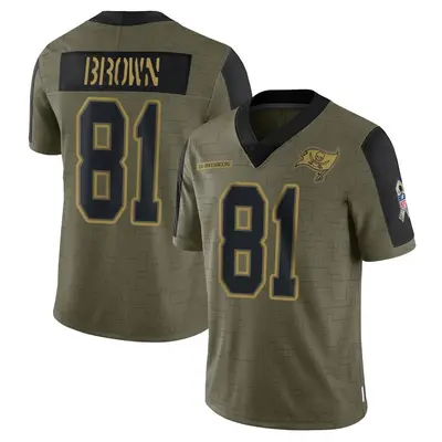 Youth Limited Antonio Brown Tampa Bay Buccaneers Olive 2021 Salute To Service Jersey