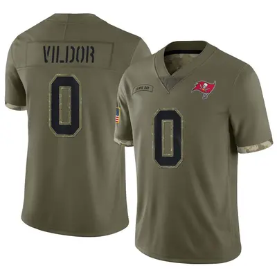 Youth Limited Kindle Vildor Tampa Bay Buccaneers Olive 2022 Salute To Service Jersey